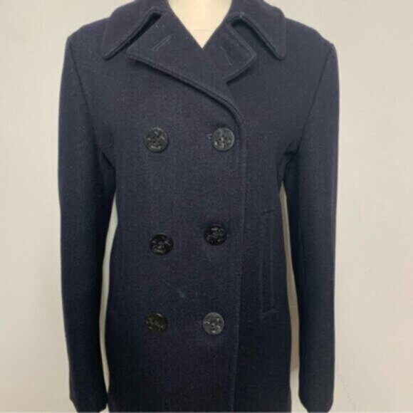 Monterey Club Vintage US Navy Wool Double Breasted Pea Coat - Picture 8 of 15